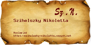 Szihelszky Nikoletta névjegykártya