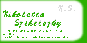 nikoletta szihelszky business card
